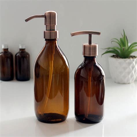 Amber Glass Bottle Soap Dispenser 300ml 500ml With Etsy