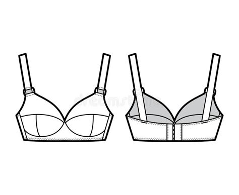 Maternity Bra Lingerie Technical Fashion Illustration With Adjustable