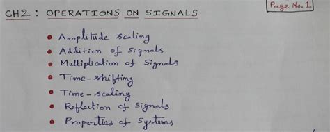 Basic Operations On Signals Signals Systems EngineersTutor