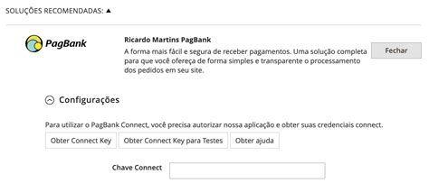 Connect Key O que é e onde obter uma PagBank Integrações Central