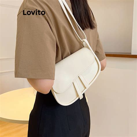 Lovito Bolsa De Ombro Pequena B Sica Simples Casual Para Mulheres