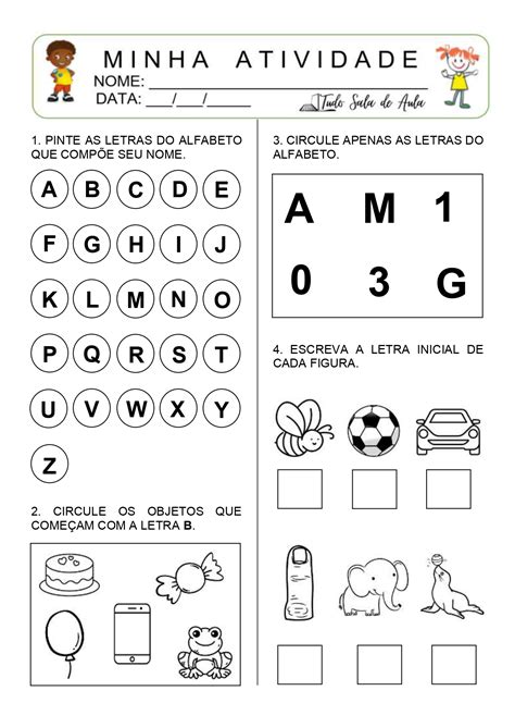 Atividades Com As Letras Do Alfabeto Educação Infantil