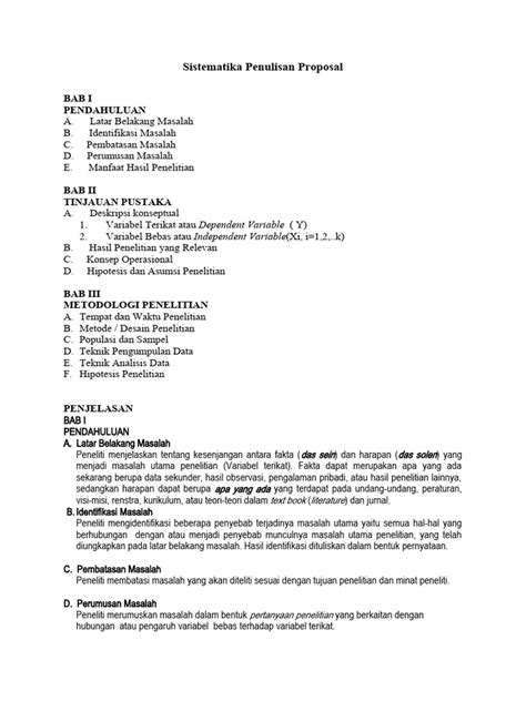 Contoh Sistematika Proposal Penelitian Pdf