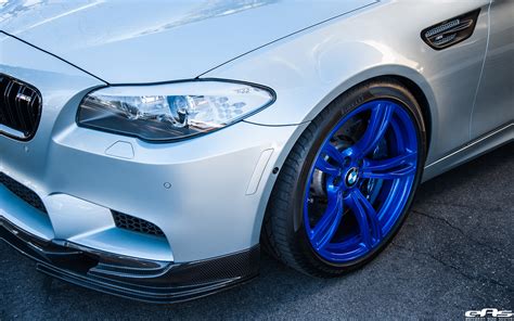 Silverstone Bmw M5 With Blue Wheels And A Custom Exhaust Installed