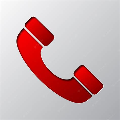 Premium Vector | Paper art of red phone icon Vector illustration