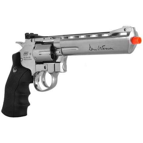 Asg Dan Wesson 6 Co2 Nbb Airsoft Revolver W Tactical Rail Silver