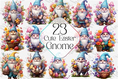 Cute Easter Gnome Sublimation Clipart Graphic By Mdhakim54196