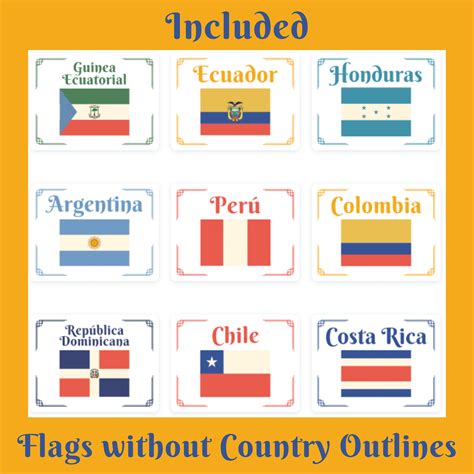 Spanish Speaking Countries W Flags Maps Printable Poster Set Etsy