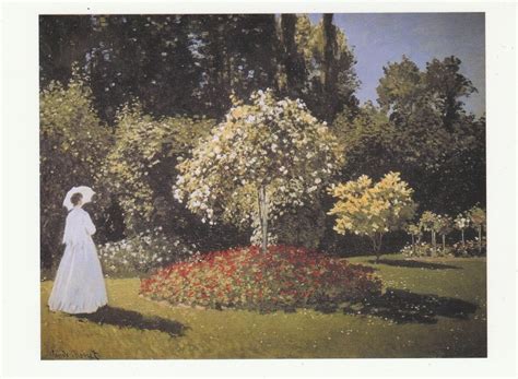 Dame En Blanc Au Jardin Toile De Claude Monet Carte Post Flickr