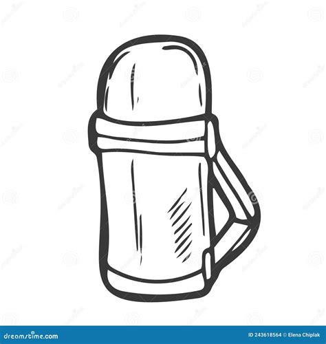 Thermos Hand Drawn Sketch Icon. Cartoon Vector | CartoonDealer.com ...