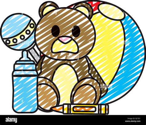 Doodle Cute Babe Toys Things Design Stock Vector Image Art Alamy