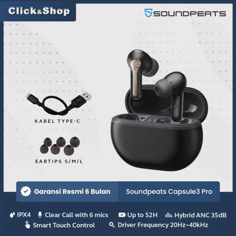 Promo Soundpeats Capsule 3 Pro Tws Hi Res Ldac Hybrid Anc Earbuds