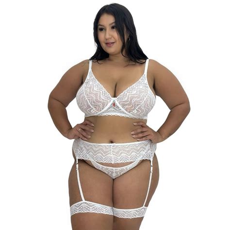 Conjunto Lingerie Plus Size Suti Sem Bojo E Perneira Sensual Am Lia Shopee Brasil