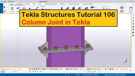 Tekla Structures Tutorial Column Joint Connection In Tekla Youtube