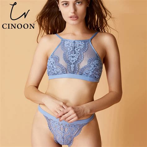 Cinoon Sexy Lingerie Lace Ultra Thin Bra Set Women Underwear Soft