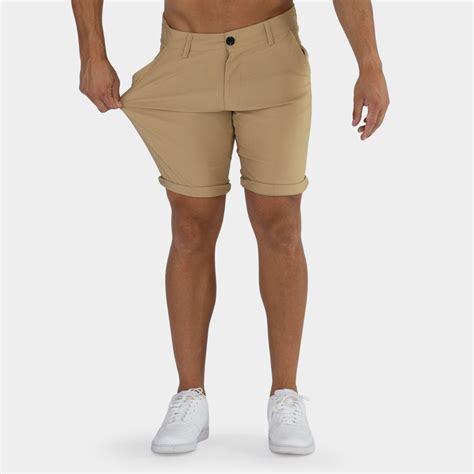 Mens Beige Chino Shorts Mens Stretch Slim Fit Beige Shorts Kojo Kojo Fit