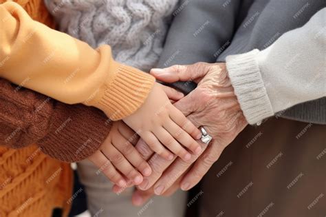 Premium Photo Generations Holding Hands Hands Of Different