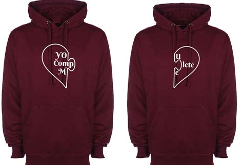 Couple Matching Hoodies You Comlpete Me Cute Heart Gf Bf Etsy