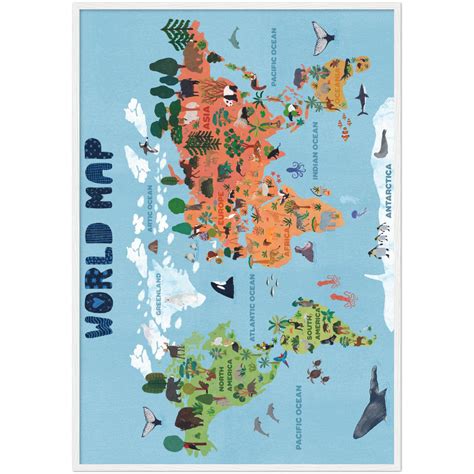 Poster: World map for kids – onlyartposters