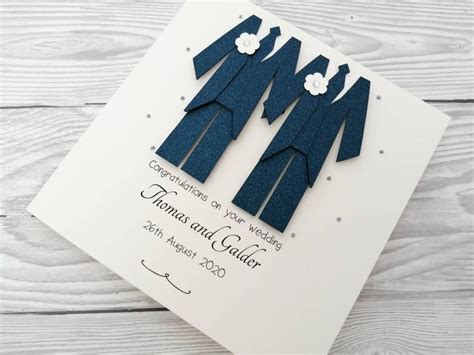 Same Sex Wedding Card Gay Wedding Day Card Mr And Mr Mrs Etsy