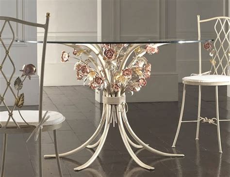 Mesa De Hierro Forjado Con Tapa De Cristal Idfdesign