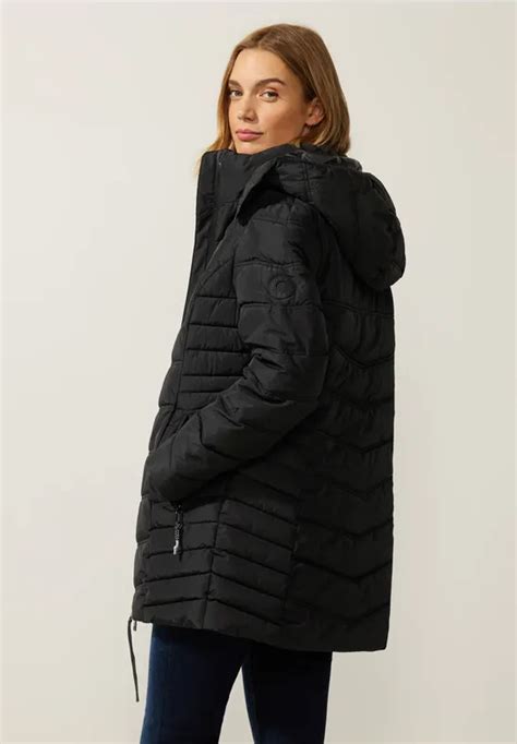 Street One Manteau Matelassé Avec Revêtement Pour Femmes En Noir Street One