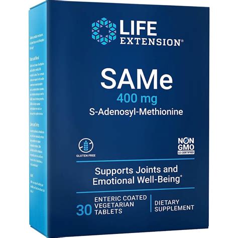 Life Extension SAMe 400 Mg 30 Enteric Coated Vegetarian Tablets Life