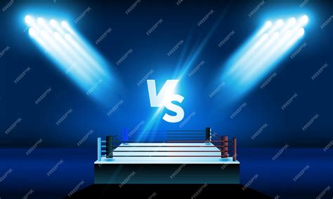 Premium Vector | Boxing ring arena and floodlights vector design bright ...