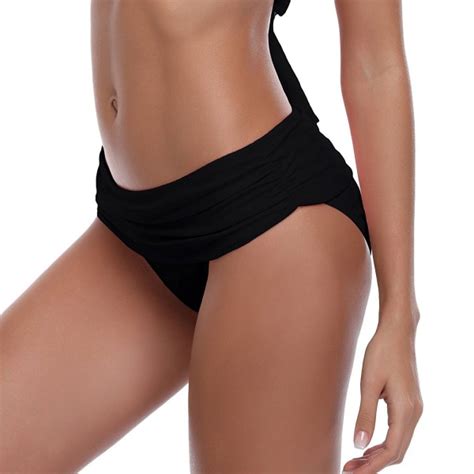 Women S Swimsuit Hipster Bikini Bottoms Full Coverage Ruched High