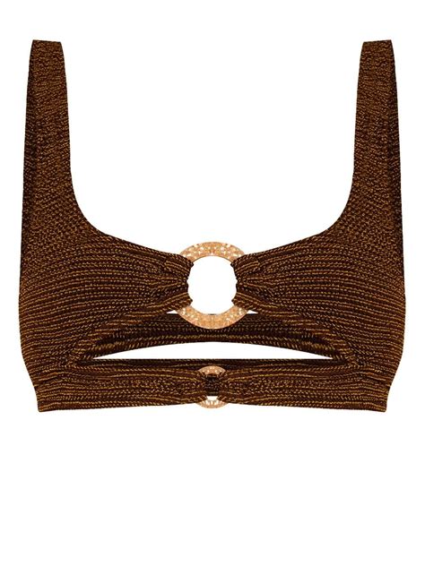 Bond Eye Ring Sasha Bikini Top Brown FARFETCH