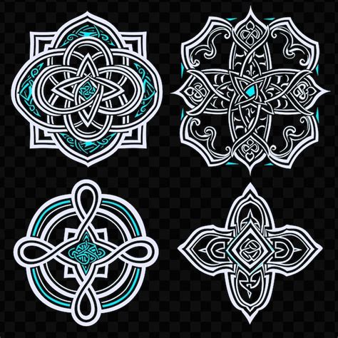 Premium Psd A Set Of Circular Designs With A Black Background