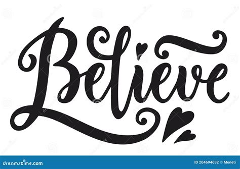 Believe In Yourself Black And White Hand Lettering Inscription Positive