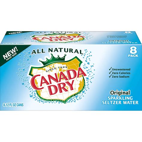 Canada Dry Original Sparkling Seltzer Water 12 Fl Oz Cans 8 Count