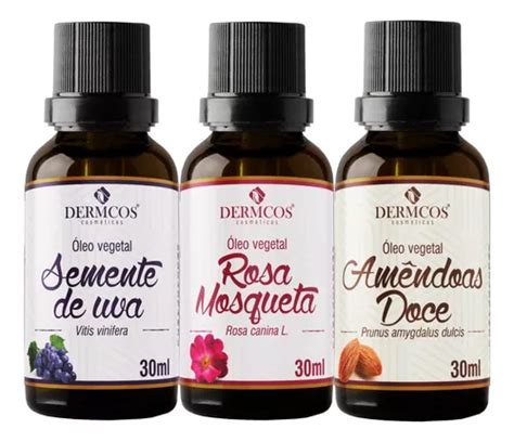 Kit Óleo Vegetal Rosa Mosqueta amendoa Doce semente De Uva MercadoLivre