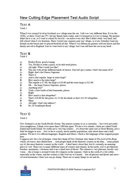 Placement Audio Scripts Pdf Art