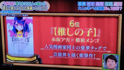 【テレ朝】東大生300人が選んだ「読むと頭が良くなる漫画ランキングベスト30」が発表！ 6位に神漫画「推しの子」がランクイン やらおん！