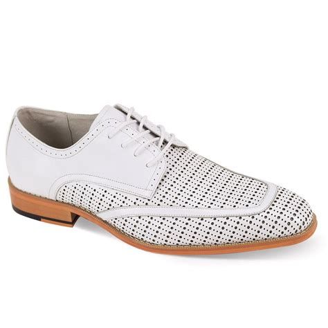 Giovanni Mens Leather Dress Shoe Perforated Dots