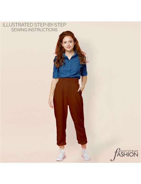 High Waist Trousers Sewing Pattern Bootstrapfashion Sewing Patterns Bootstrapfashion Patterns