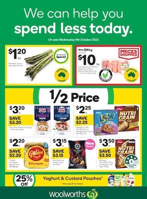 Woolworths Half Price Sale Oct Catalogue Au