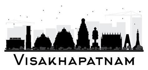 Visakhapatnam City Skyline Black And White Silhouette 15333055 Vector