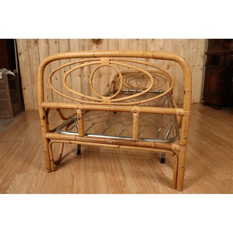 Vintage rattan bed, Italy 1960-1970