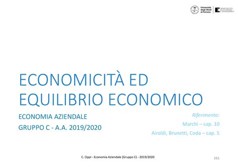 Economicita Ed Equilibrio Economico Economicit Ed Equilibrio