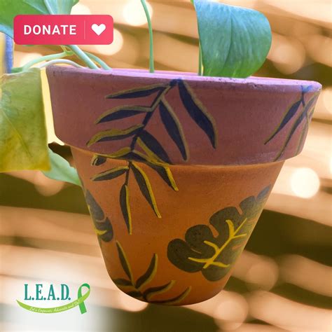 Plant With Purpose Hand Painted Inch Terracotta Clay Pot Support