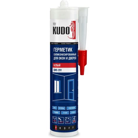 Силиконизированный герметик для окон и дверей KUDO PROFF (белый; 280 мл ...