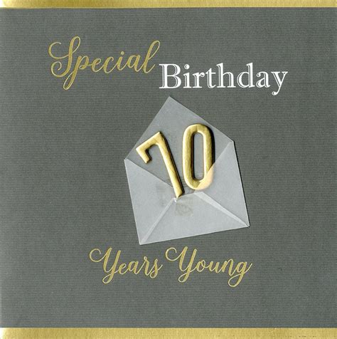 Special 70th Birthday Greeting Card Hand Finished Notting Hill Cards