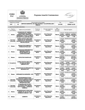 Fillable Online Semapa Gob Form Pac Programa Anual De Contrataciones