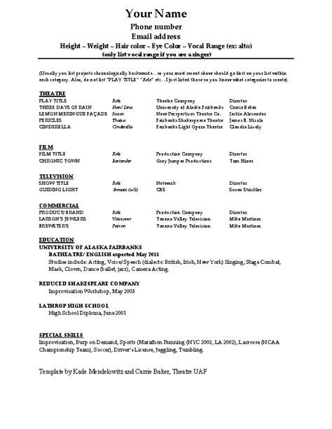 Technical Theatre Resume Template - PDFSimpli