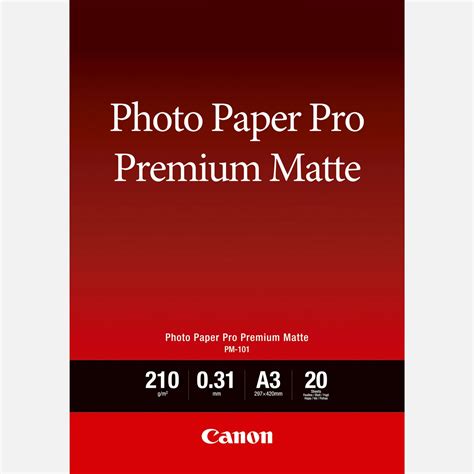 Carta fotografica Canon Premium Matte PM-101 A3 - 20 fogli — Canon ...