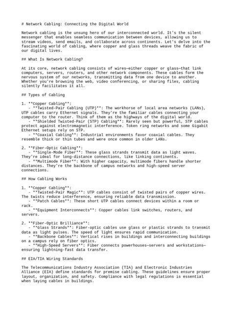 Cable Types Pdf Computer Network Ethernet