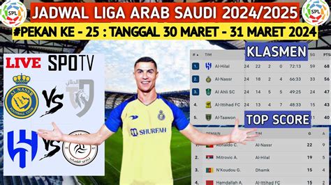 Jadwal Liga Arab Saudi Pekan Ke 25 ~ Al Nassr Vs Al Taee ~ Al Shabab Vs Al Hilal~ Klasemen Spl